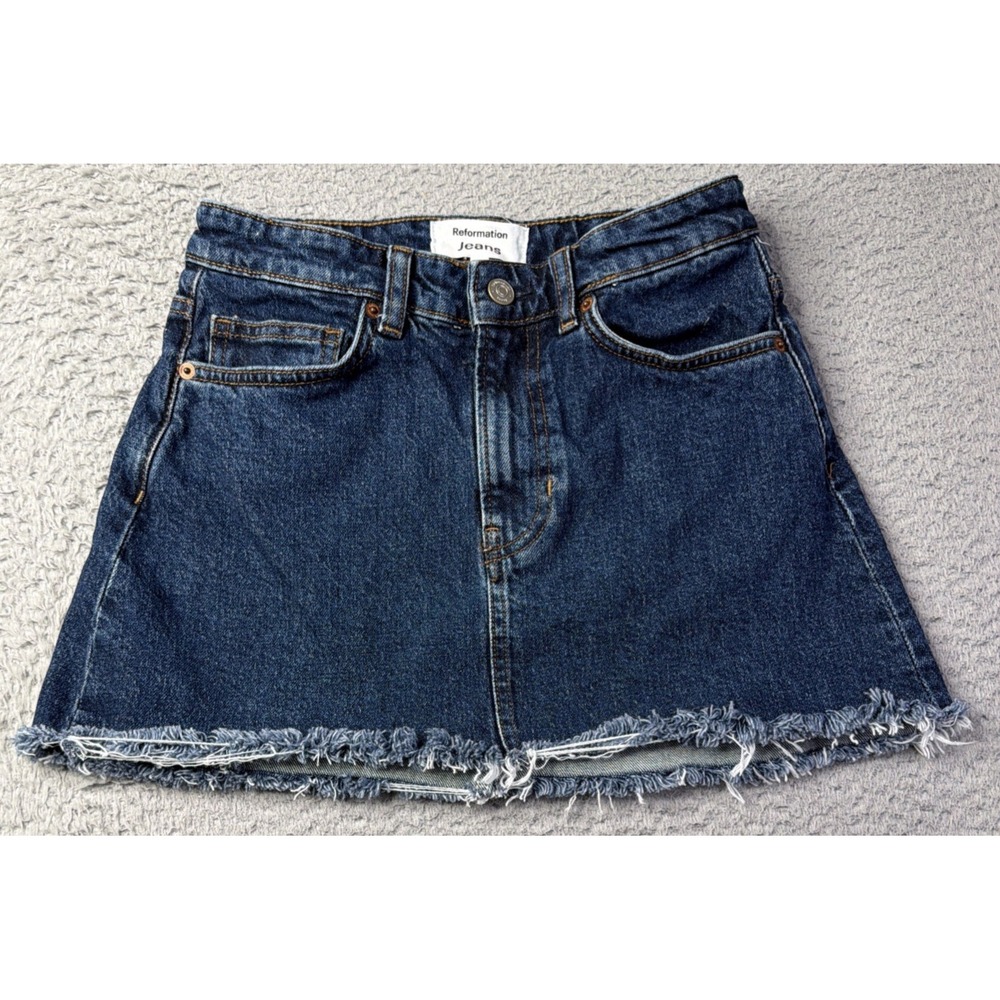 Reformation Skirt Womens 26 The Lydia High Rise Denim Mini Skirt Reformation